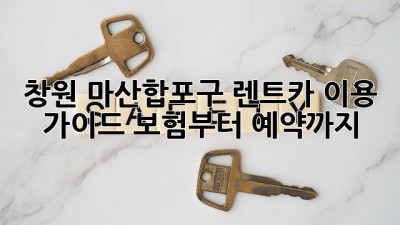 창원 마산합포구 렌트카 이용 가이드: 보험부터 예약까지